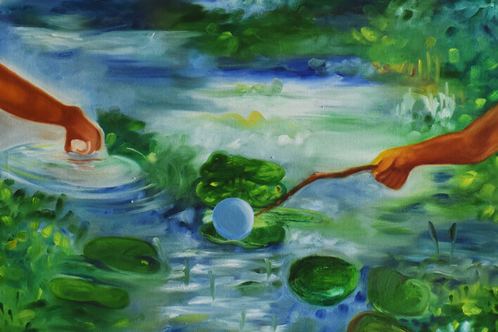 TMU fine art college lake painting