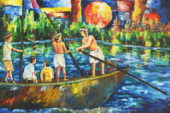 TMU fine art college boat painting