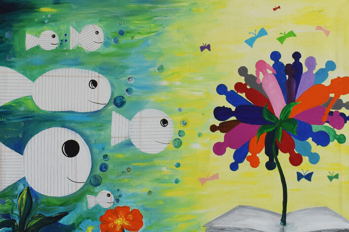 TMU fine art college fish painting