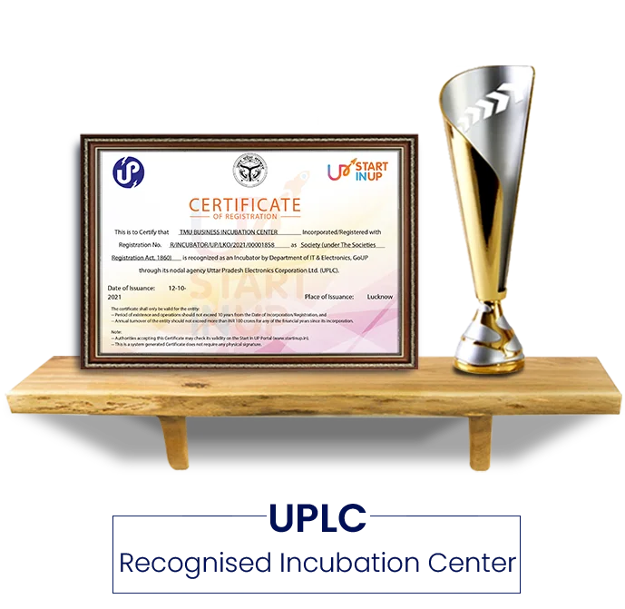 TMU Award For UPLC Recognised Incubation Centre