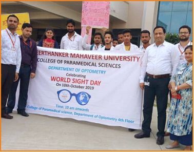 TMU college of paramedical science students celebrating world sight day